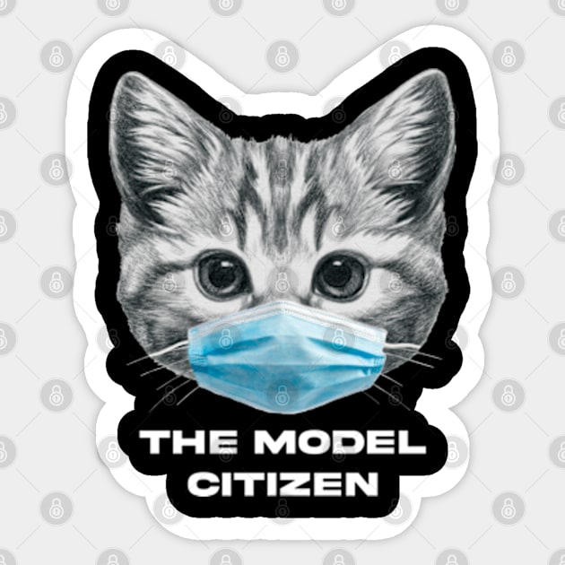 Kitten with a face mask Sticker by Frajtgorski